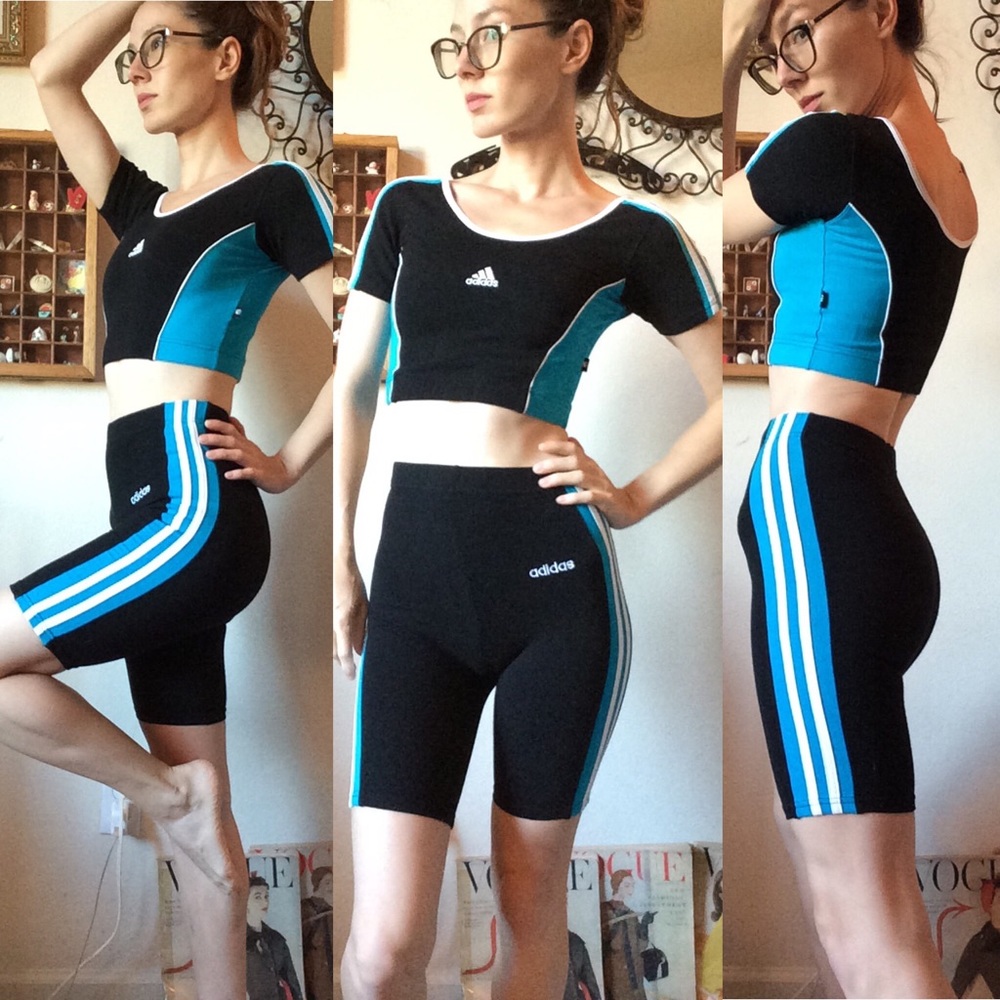 Adidas Two Piece Athletic Jog Set Top + Shorts